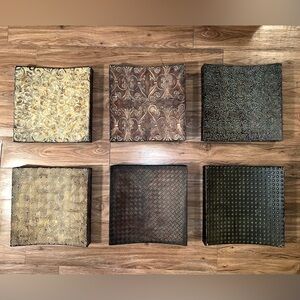 Vintage metal 6 piece wall plaques